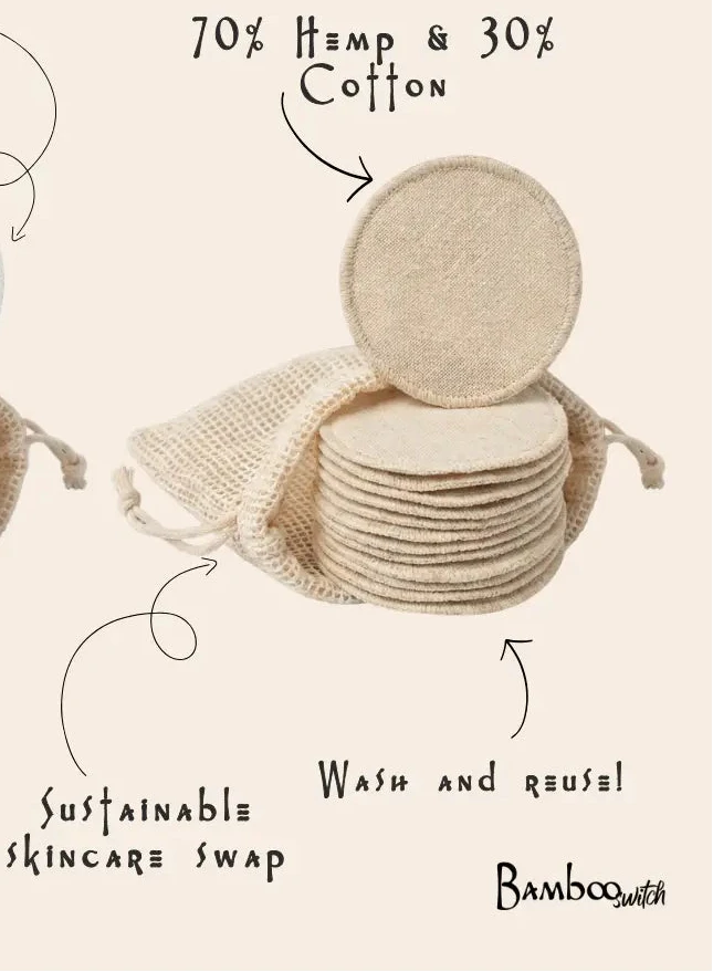 Reusable Hemp Facial Rounds - Set of 10
