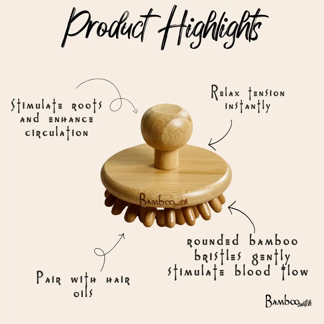 Bamboo and Silicone Scalp & Body Massager
