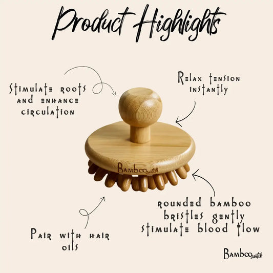 Bamboo and Silicone Scalp & Body Massager